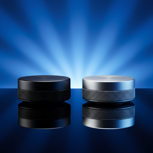 DuraMobi Mini Bluetooth Speaker black and silver duo on electric blue background
